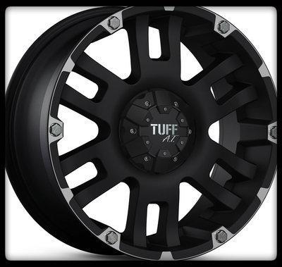15" x 8" tuff t04 black rims w/ 35x12.50x15 bfgoodrich a/t ta ko wheels tires