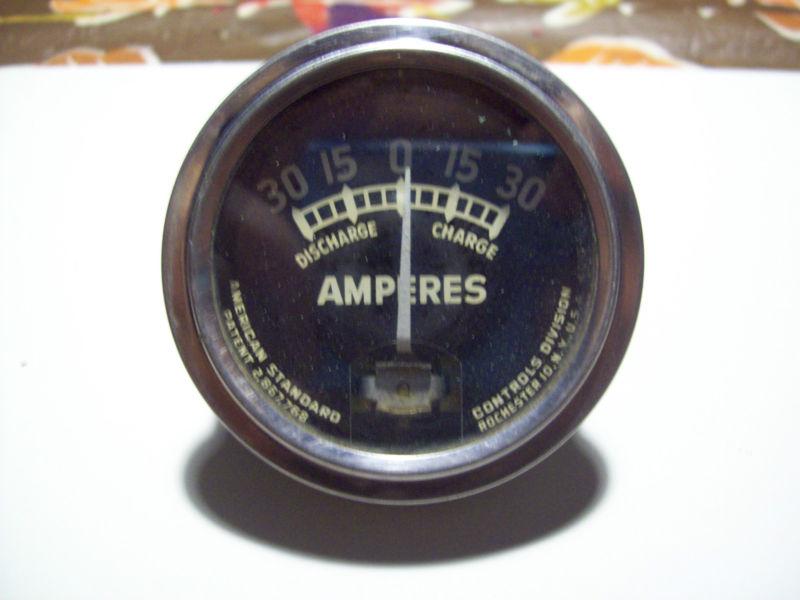 Vintage american standard amperes gauge / 2 3/16" pt# j5