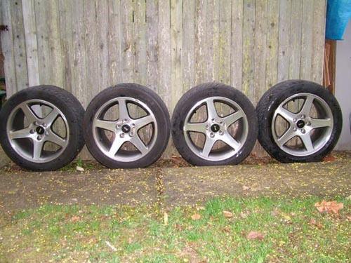 2003 ford cobra stock satin wheels w/ f1 tires