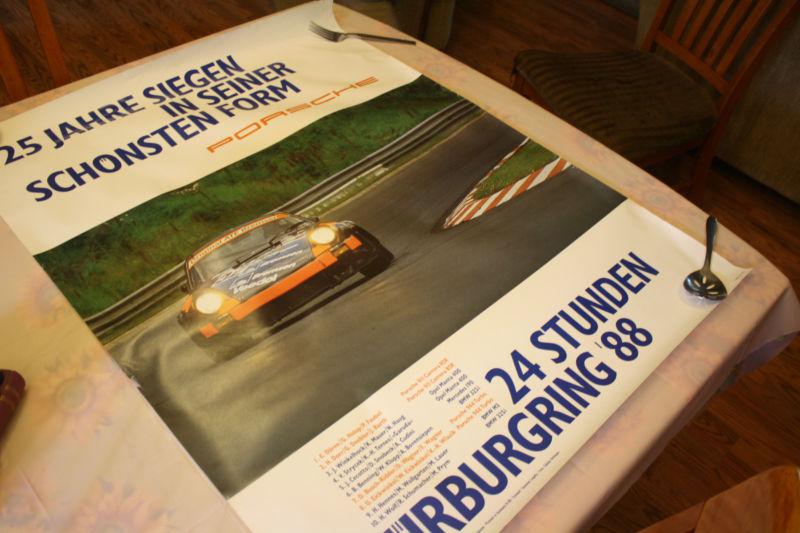 Porsche poster nurburgring 24 hrs. 1988 rsr carrera 