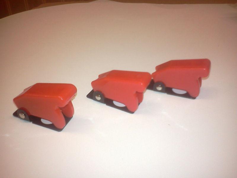 3 red toggle switch safety covers auto car truck