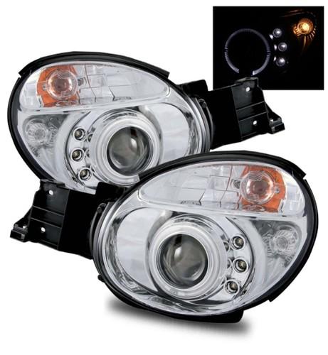 02-03 subaru impreza/wrx/outback led angel eye halo chrome projector headlights
