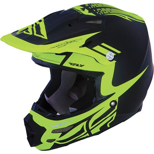 Fly racing f2 carbon dubstep graphic mx dh motocross helmet matte black / hi-vis