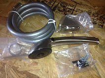 Rv brushed nickel shower head with hose and hardware new in plastic