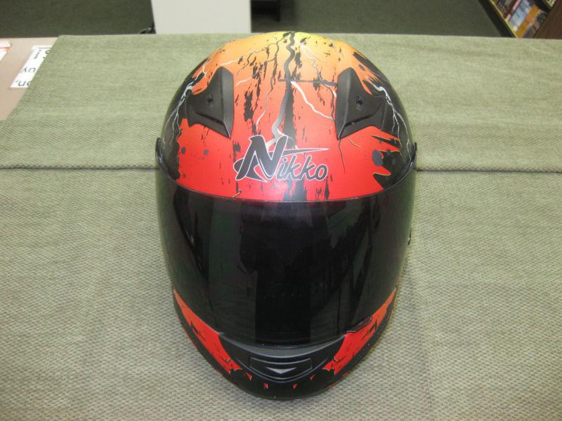 Nikko n918 beast orange matte motorcycle helmet dot size: m