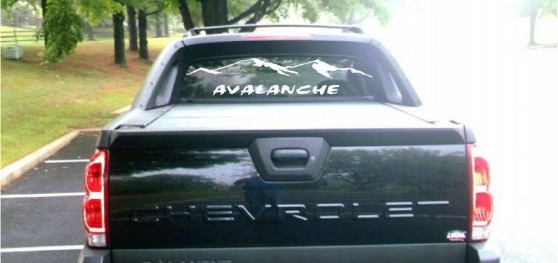 2006 chevy avalanche rear window decal graphic sticker 