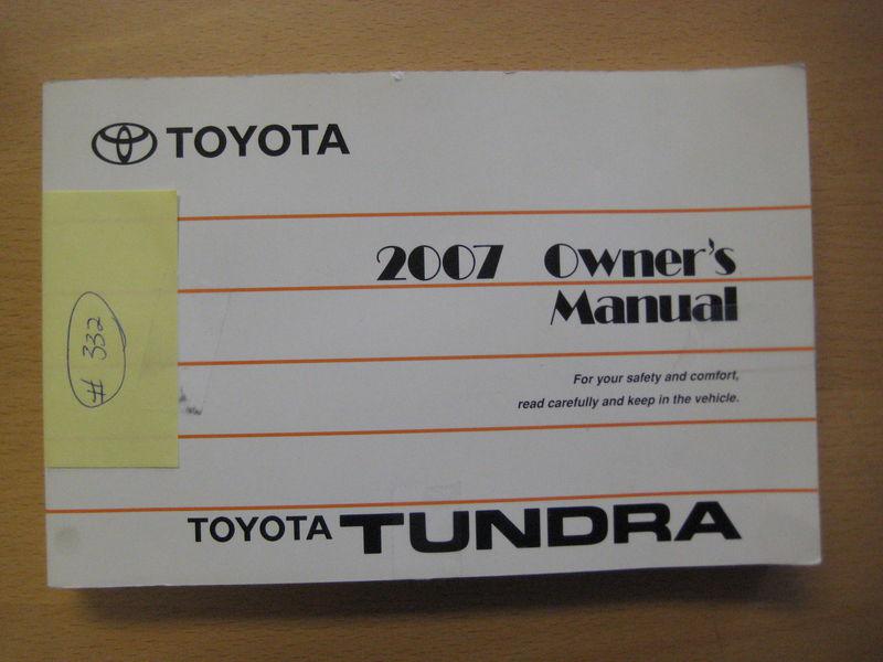 Toyota tundra owners manual - 2007