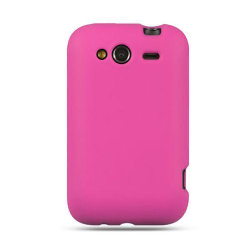 Hot pink rubber hydro gel case cover for htc wildfire s