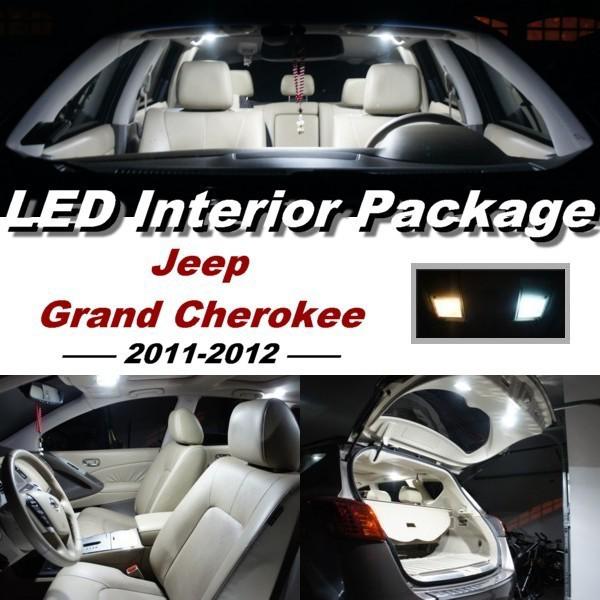 12 x xenon white led lights interior package for 2010 - 2012 jeep grand cherokee