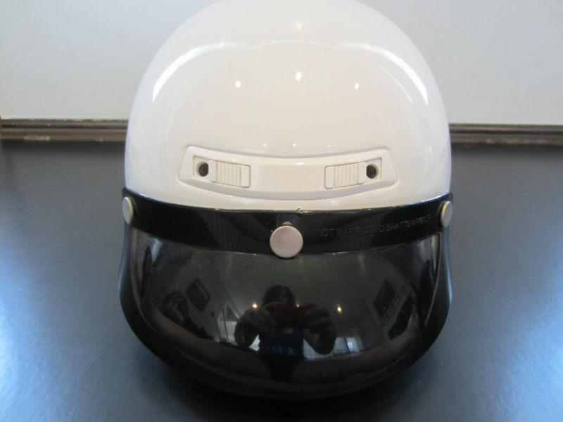 Hjc cs-2n white metallic motorcycle helmet half helmet xl