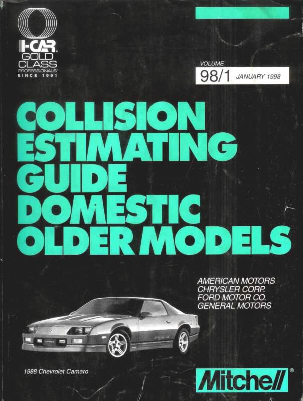 Jan 1998 mitchell collision estimating guide domestic older amc fomoco gm mopar