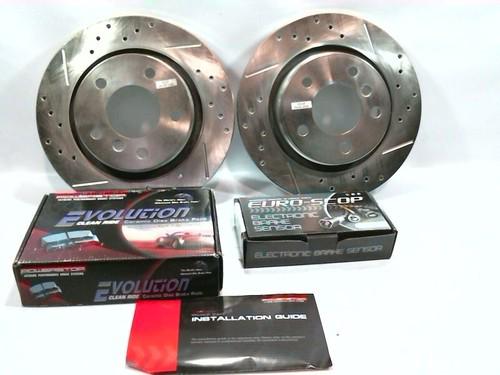 Power stop k872 rear ceramic brake pads and cross drilled / slotted rotors