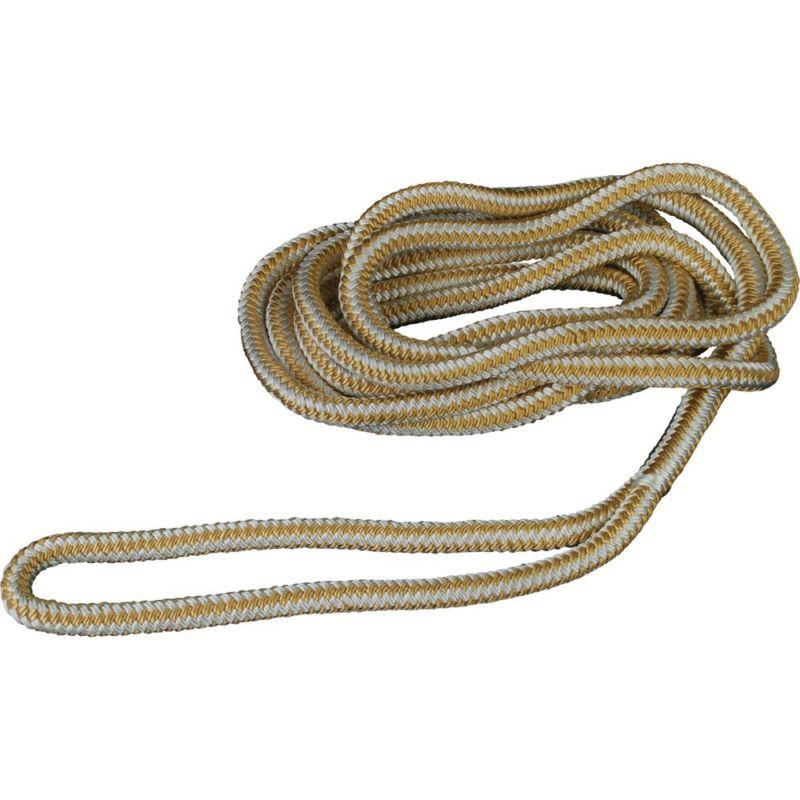 Attwood double braided nylon bulk rope dock line .5" x 600' gold/white