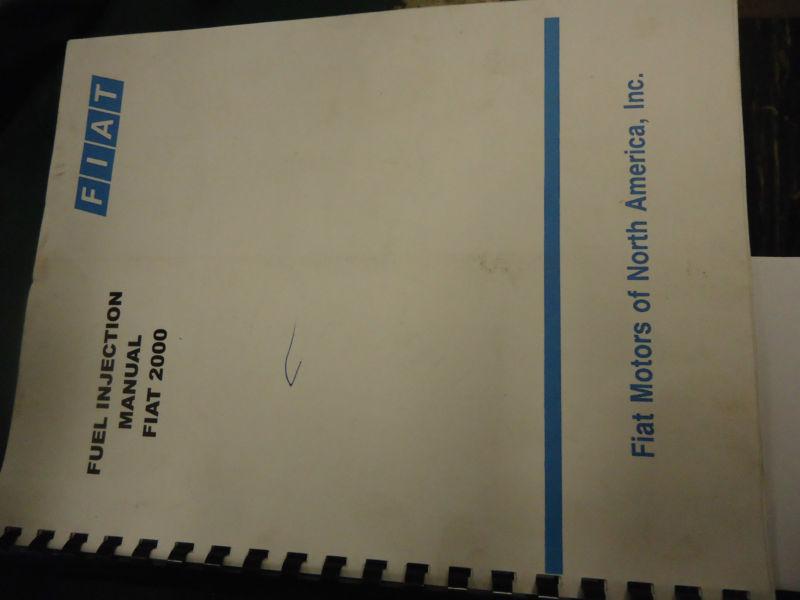 Fiat 124 2000 spider fuel injection book manual original  55 pages 1980-85