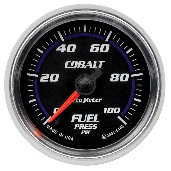 Auto meter 6163 cobalt 2 1/16" electric fuel pressure gauge 0-100 psi