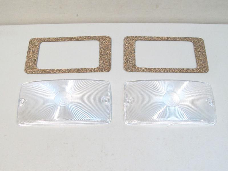 New 1959-1964 ford truck f100, f250, f350 clear parking light lenses & gaskets