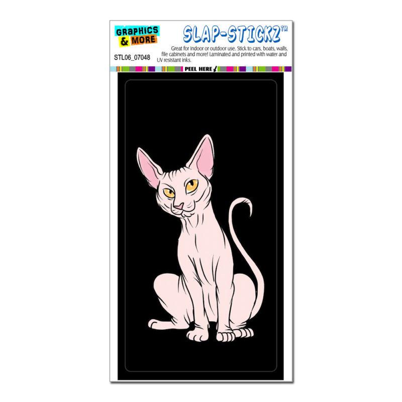 Sphynx cat on black - pet - slap-stickz™ car window locker bumper sticker
