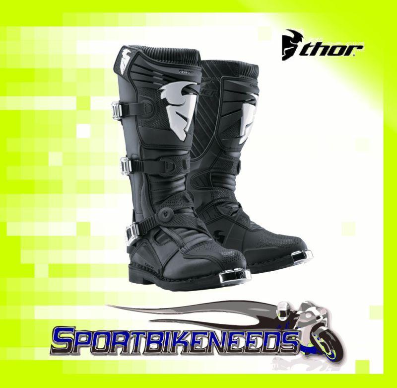 Thor 2012 ratchet boot black white motocross size 8