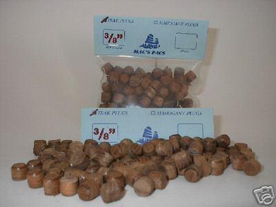 (200) 3/8" teak hardwood chamfered wood deck plugs
