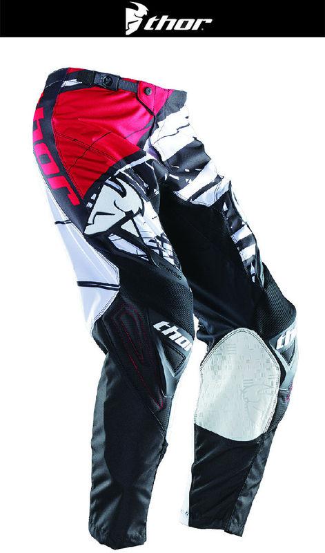 Thor phase mask red white black sizes 28-44 dirt bike pants motocross mx atv '14