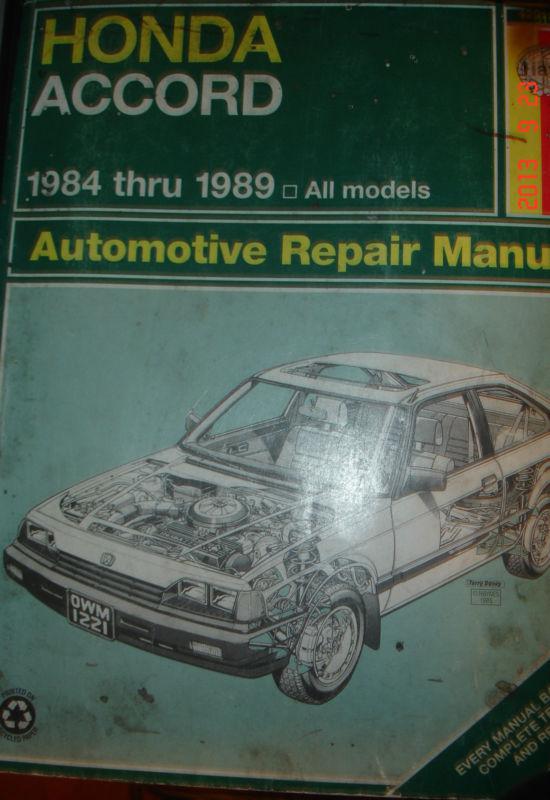 Haynes repair manual - honda accord 1984-1989 automotive auto repair