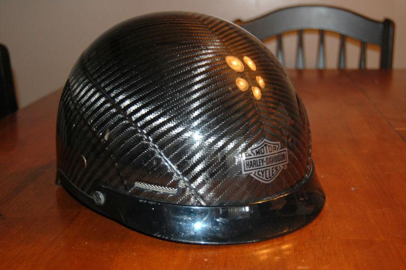 Harley-davidson men's carbon kevlar half helmet, size l / large
