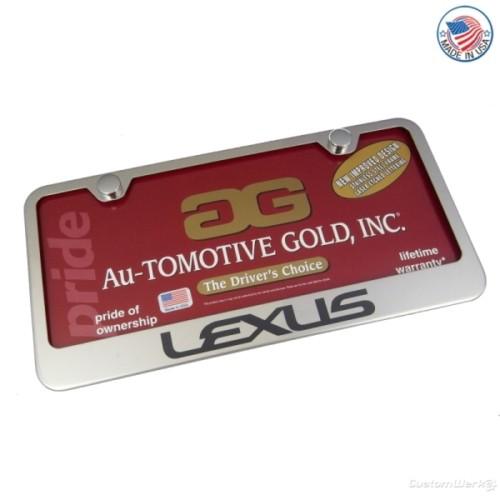 Lexus etched stainless chrome license plate frame
