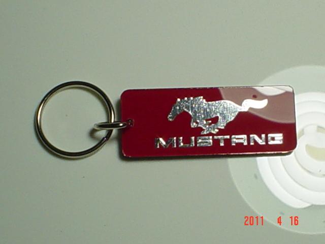 Mustang key chain fob red/chrome sol gt turbo