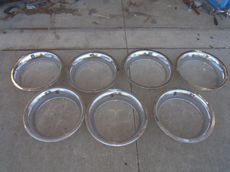 Set of 7 15x8 trim rings - for late 1960s/early 1970s corvette