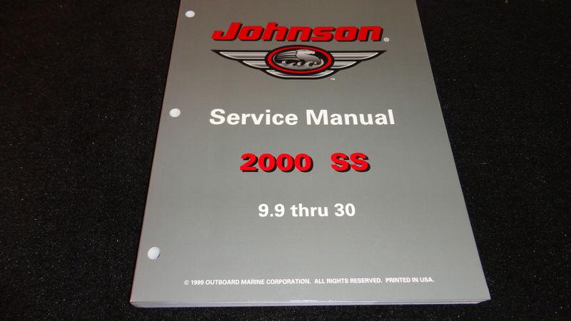 1999/2000 ss johnson service manual 9.9 thru 30 #787067 boat motor repair