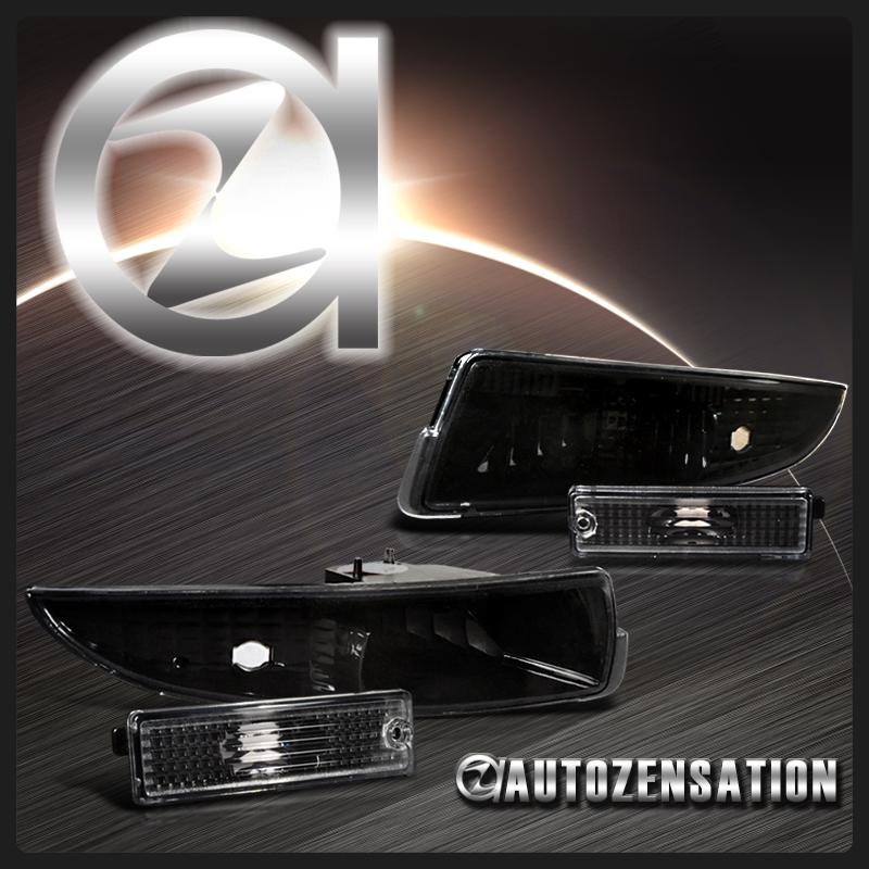 93-02 chevy camaro black front+rear park bumper lights side markers