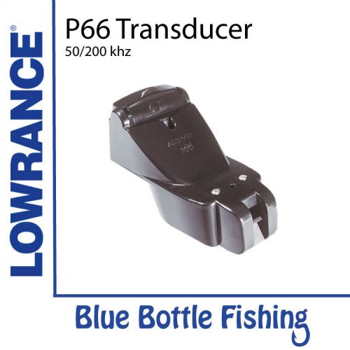 T lowrance p66 plastic transom mount transducer 50/200khz