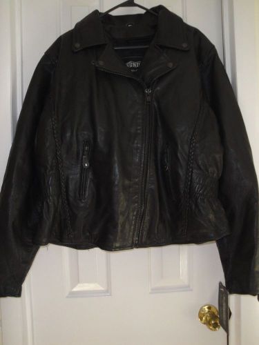Ladies leather motorcycle jacket 3xl/4xl (new)  and vest 4xl (used)