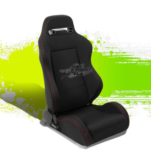 Type-r black+red stitches jdm sports racing seats+adjustable sliders right side