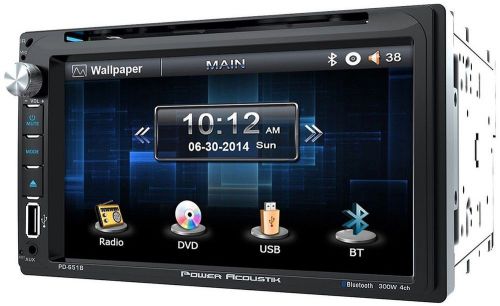 New! power acoustik pd-651b double-din bluetooth dvd car stereo w/ 6.5&#034; screen