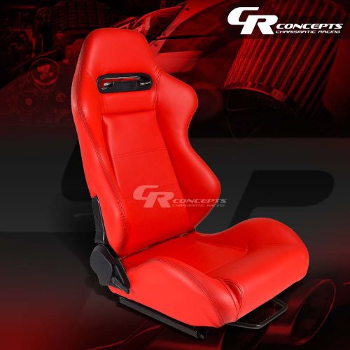 Type-r red pvc leather l&amp;r sports racing seats+mounting sliders passenger side