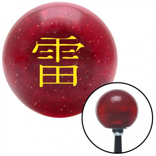 Yellow cloud symbol red metal flake shift knob with 16mm x 1.5 insertstrip