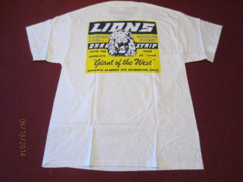 New lions  drag strip &#034;giant of the west&#034; vintage  tee-shirt large white 42-44