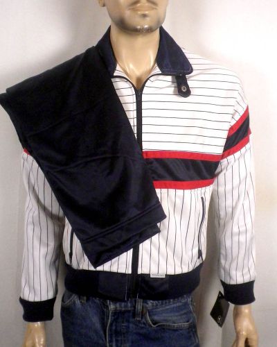 Vtg 80s mercedes-benz 2 pc racing track suit jacket pants colorblock nwt new m