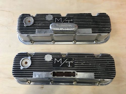 Vintage chromed m/t valve covers bbc chevy 396 402 454 offenhauser breathers