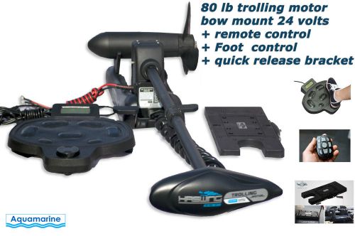 Bow mount trolling motor 80 lb with remote control foot control bracket 24 volts