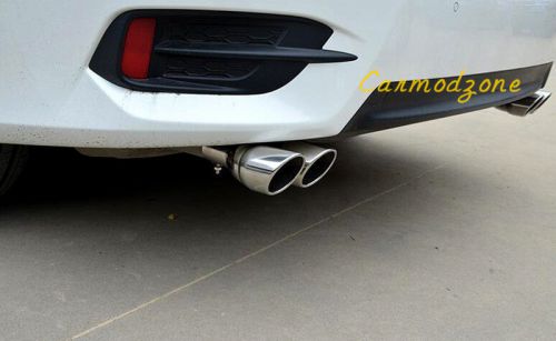2* silver rear muffler exhaust pipe for honda civic 10th gen 4dr sedan 2016 2017