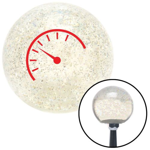 Red instrument gauge clear metal flake shift knob with m16 x 1.5 insertlever