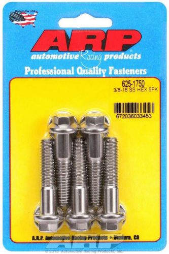 Arp universal bolt 3/8-16 in thread 1.750 in long stainless 5 pc p/n 625-1750