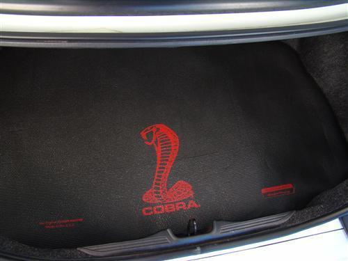 Ford mustang coupe trunk mat cargo liner red tiffany cobra snake shelby gt500 