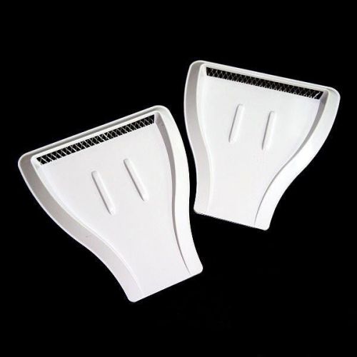 Car roof hood side fender air flow scoop decoration vent cover white x 2 pieces