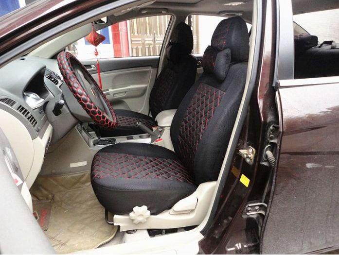 New - the the noble natural cotton fabric striae embossed car seat cover (black)