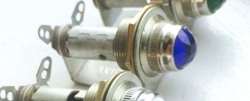 New  blue faceted lens dashboard gauge panel light hot rod 5/8 12v 6v
