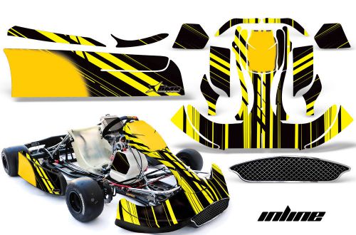 Amr racing graphics crg na2 kart wrap new age sticker decal kit inline yellow
