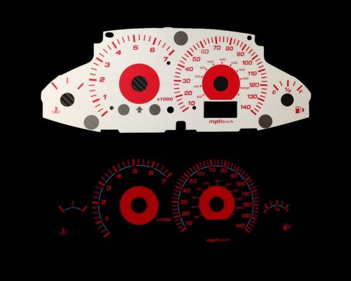 00-04 ford focus carbon red indigo glow white gauges (fu2000)